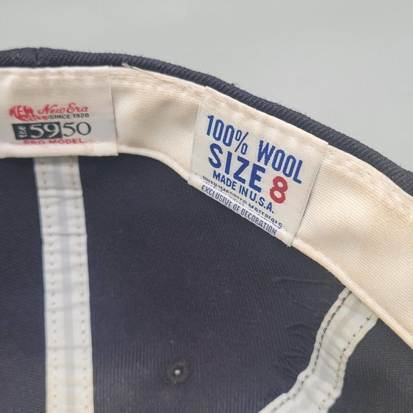 Cleveland Indians 5950 New Era 100% Wool Fitted Hat Size 8 Pro Model Cooperstown - Picture 13 of 14